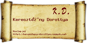 Keresztény Dorottya névjegykártya